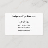 Irrigatie Pipe Foto Visitekaartje (Achterkant)