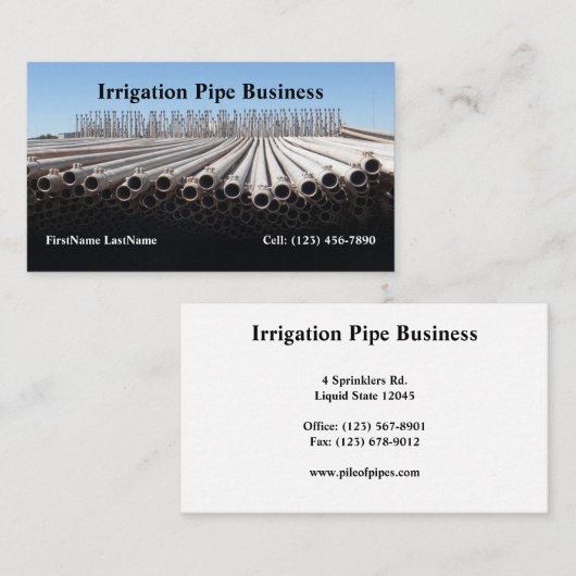 Irrigatie Pipe Foto Visitekaartje (Voorkant / Achterkant)