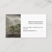 Irrigatiediensten Visitekaartje (Achterkant)