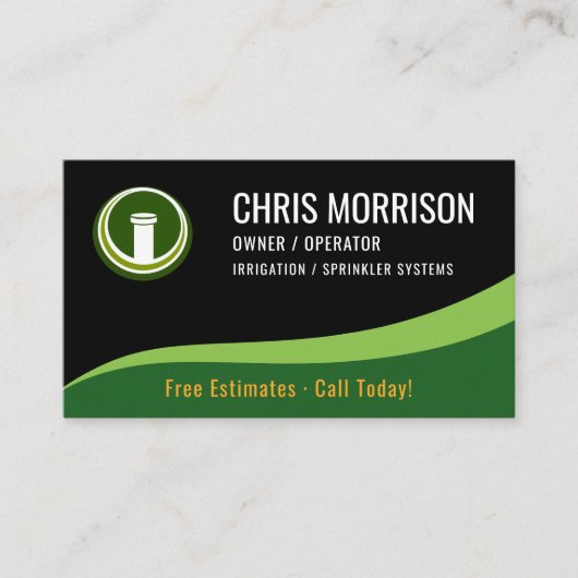 Irrigation Sprinkler Systems QR Code Visitekaartje (Voorkant)