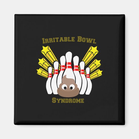 Irritable Bowl syndrome Bowling T Shirt Magneet (Voorkant)