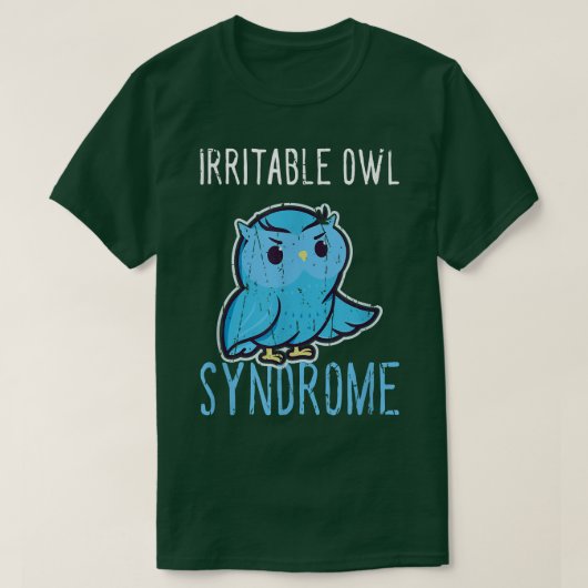 Irritable Owl Syndrome Funny Grumpy Owl Nocturnal T-shirt (Design voorkant)