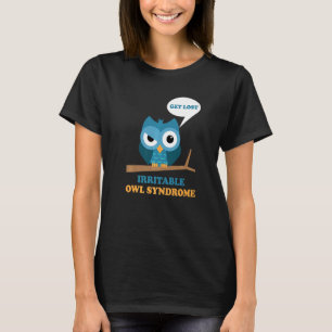 Irriteerbaar Owl Syndroom Grumpy Owl Ibs Joke Pun T-shirt
