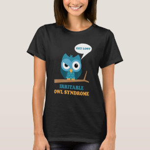 Irriteerbaar Owl Syndroom Grumpy Owl Ibs Joke Pun T-shirt