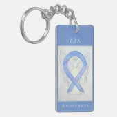 Irriteerbare darmsyndroom Bewustheid Koolstofafsch Sleutelhanger (Voorkant Links)
