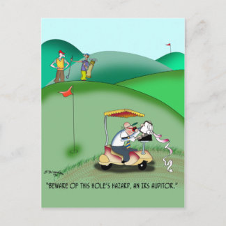 IRS Auditor in a Golf Sand Trap Briefkaart