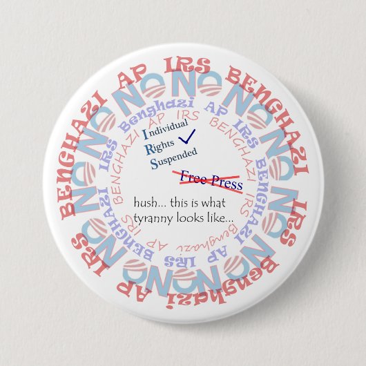 IRS Scandal HUSH Ronde Button 7,6 Cm (Voorkant)