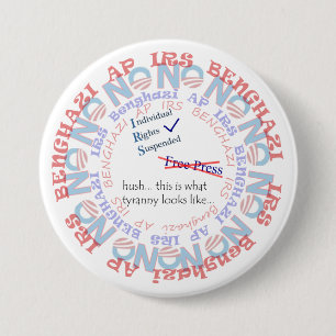 IRS Scandal HUSH Ronde Button 7,6 Cm