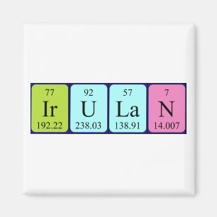 Irulan periodiek table name magnet