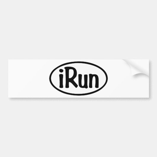iRun Oval Bumpersticker (Voorkant)