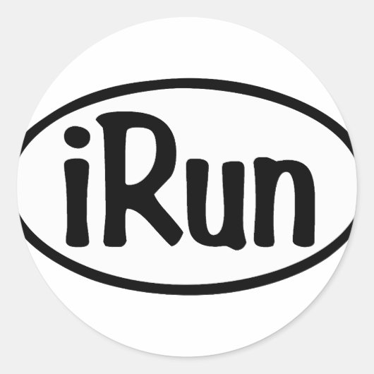 iRun Oval Ronde Sticker (Voorkant)