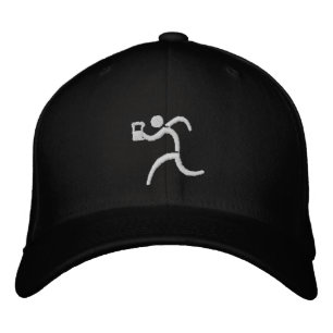 IRunToDrink geborduurd zwart honkbal Pet