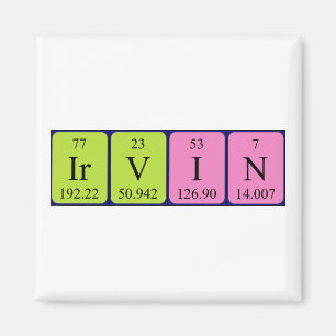 Irvin periodieke table name magnet