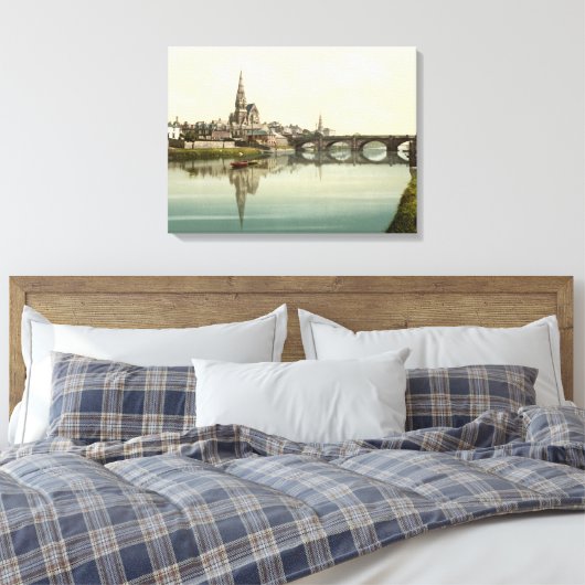 Irvine, Ayrshire, Schotland ingepakt canvas print (Insitu (Slaapkamer))