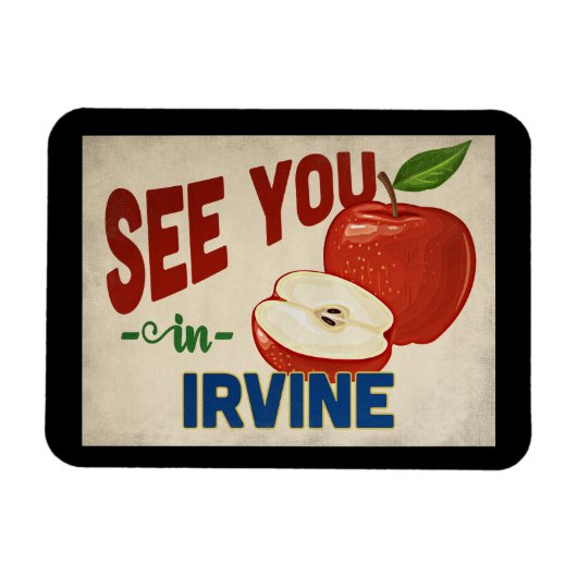 Irvine California Apple - Vintage Travel Magneet (Horizontaal)