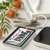 Irvine California flag license plate keychain (Voorkant Rechts)