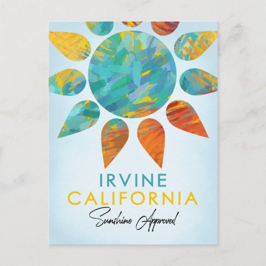 Irvine California Sunshine Travel Briefkaart (Voorkant)