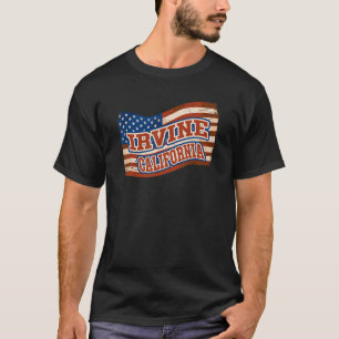 Irvine City California Amerikaanse vlag T-shirt