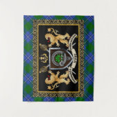 Irvine Clan Badge & Motto w/Lions Wandkleed (Voorkant)