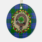 Irvine Clan Badge & Tartan Gepersonaliseerde Kerst Keramisch Ornament (Links)