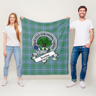 Irvine Clan Badge Tartan Pset Fleece Deken