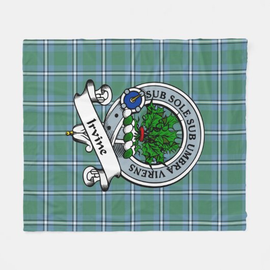 Irvine Clan Badge Tartan Pset Fleece Deken (Voorkant (Horizontaal))