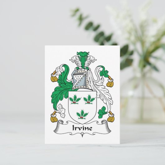 Irvine Family Crest Briefkaart (Staand voorkant)