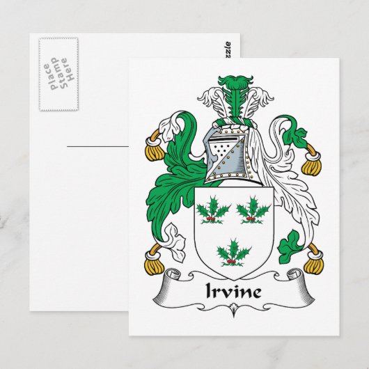 Irvine Family Crest Briefkaart (Voorkant / Achterkant)