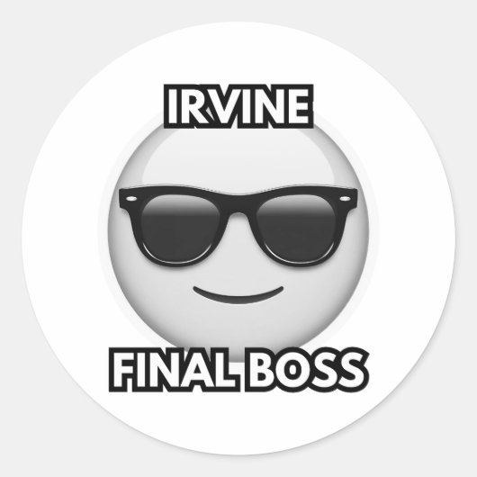 Irvine Final Boss Cool Emoji Sticker (Voorkant)