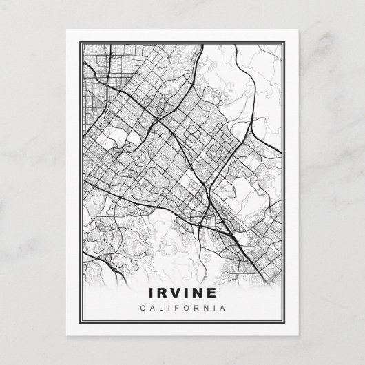 Irvine Map Briefkaart (Voorkant)