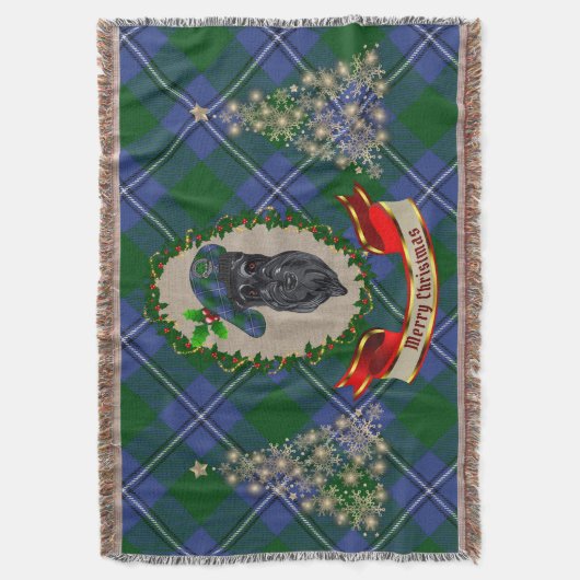 Irvine Scottie Dog Kerstmis Throw Blanket Deken (Voorkant Verticaal)