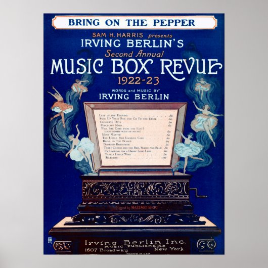  Irving Berlin Music Box Review 1922 Poster (Voorkant)