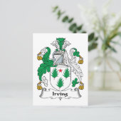 Irving Family Crest Briefkaart (Staand voorkant)