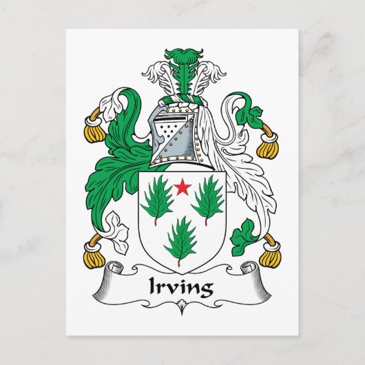 Irving Family Crest Briefkaart (Voorkant)