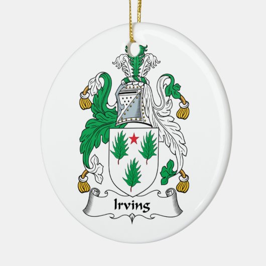 Irving Family Crest Keramisch Ornament (Links)
