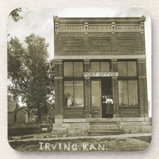IRVING KANSAS POST KANTOOR FOTO MARSHALL COUNTY BIER ONDERZETTER (Voorkant)