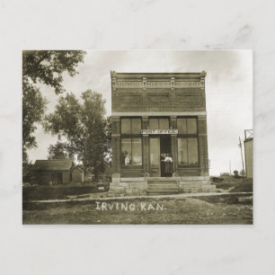 IRVING KANSAS POST KANTOOR FOTO MARSHALL COUNTY BRIEFKAART