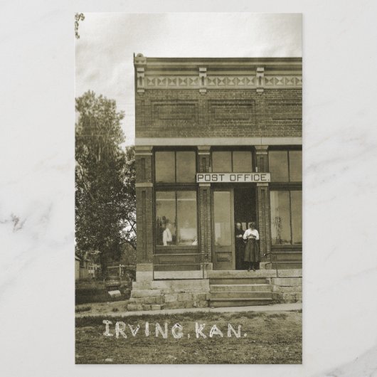 IRVING KANSAS POST KANTOOR FOTO MARSHALL COUNTY BRIEFPAPIER (Voorkant)