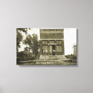 IRVING KANSAS POST KANTOOR FOTO MARSHALL COUNTY CANVAS AFDRUK