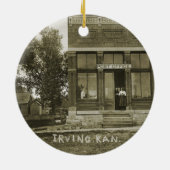 IRVING KANSAS POST KANTOOR FOTO MARSHALL COUNTY KERAMISCH ORNAMENT (Achterkant)