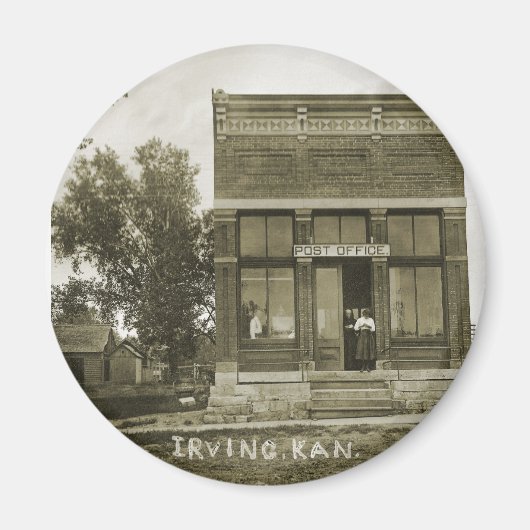 IRVING KANSAS POST KANTOOR FOTO MARSHALL COUNTY MAGNEET (Voorkant)
