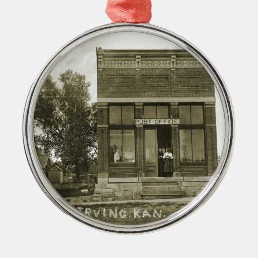 IRVING KANSAS POST KANTOOR FOTO MARSHALL COUNTY METALEN ORNAMENT (Voorkant)