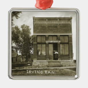 IRVING KANSAS POST KANTOOR FOTO MARSHALL COUNTY METALEN ORNAMENT