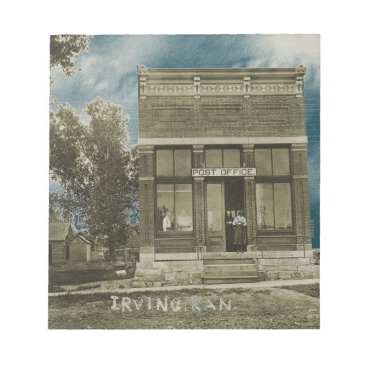 IRVING KANSAS POST KANTOOR FOTO MARSHALL COUNTY NOTITIEBLOK (Voorkant)