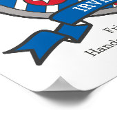 Irving name: jongens letter I vogel poster (Hoek)