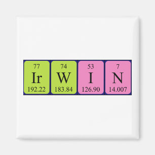 Irwin periodiek table name magnet