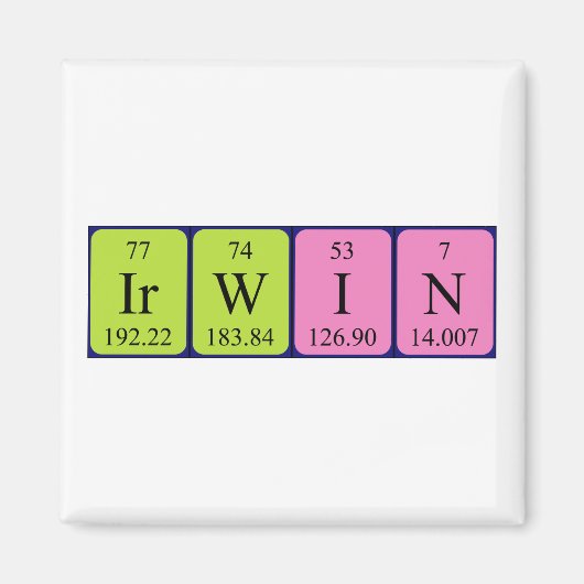 Irwin periodiek table name magnet (Voorkant)