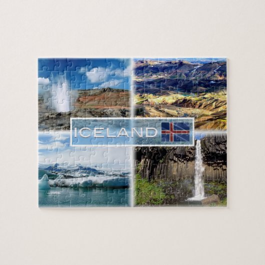 IS0003 Spuitende geiser - Landmannalugar Legpuzzel (Horizontaal)