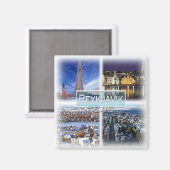 IS0007 Europa, IJsland, Reykjavik, koelkast Magneet (Voorkant / Achterkant)