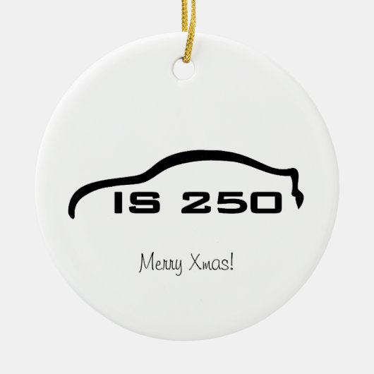 IS250 Black Silhouette Logo met Faux-koolstof Keramisch Ornament (Voorkant)